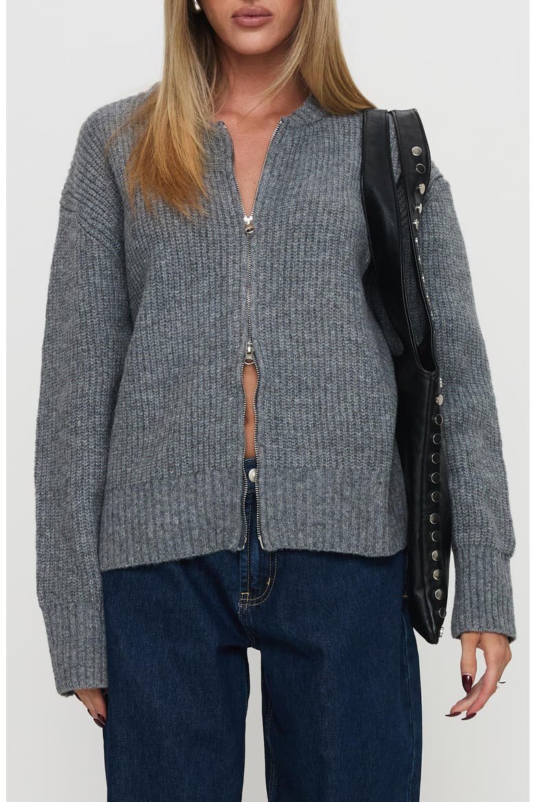 Lexene Zip Cardigan, Main, color, GREY