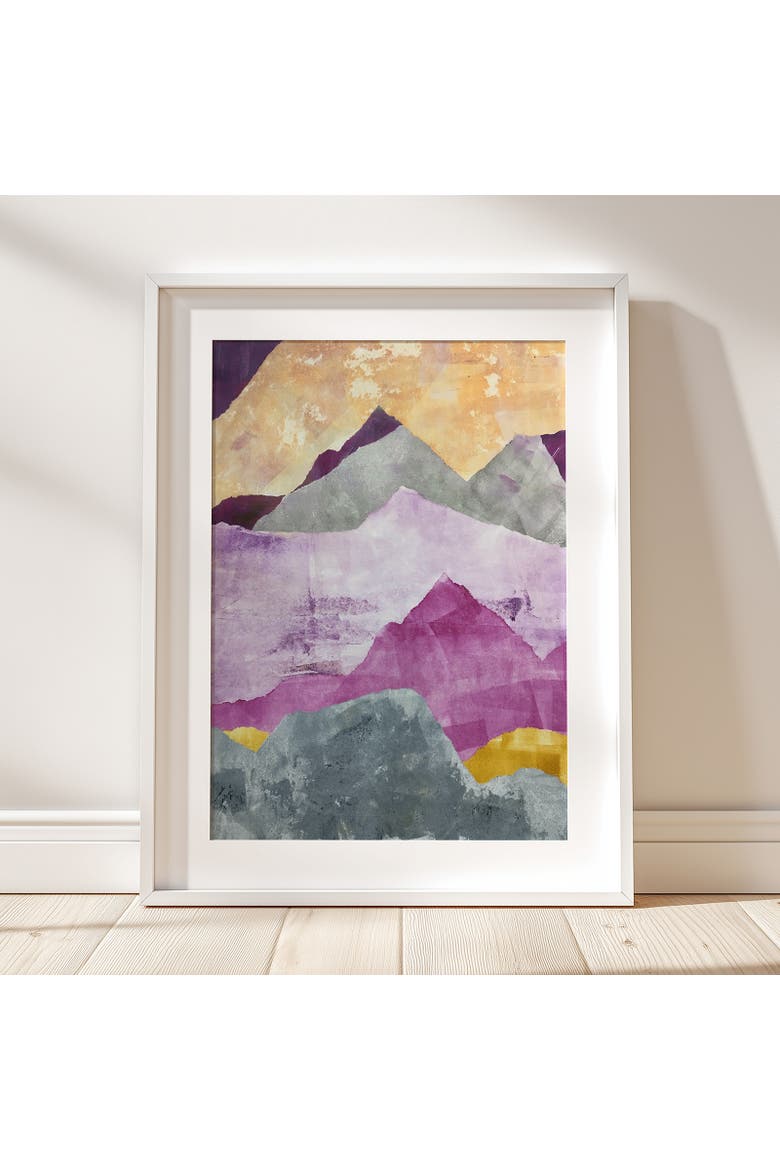 Sunset Mountains Framed Print, Main, color, Multi