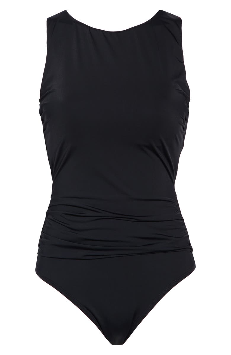 JANTZEN Farrah High Neck One-Piece Swimsuit, Alternate, color, Black