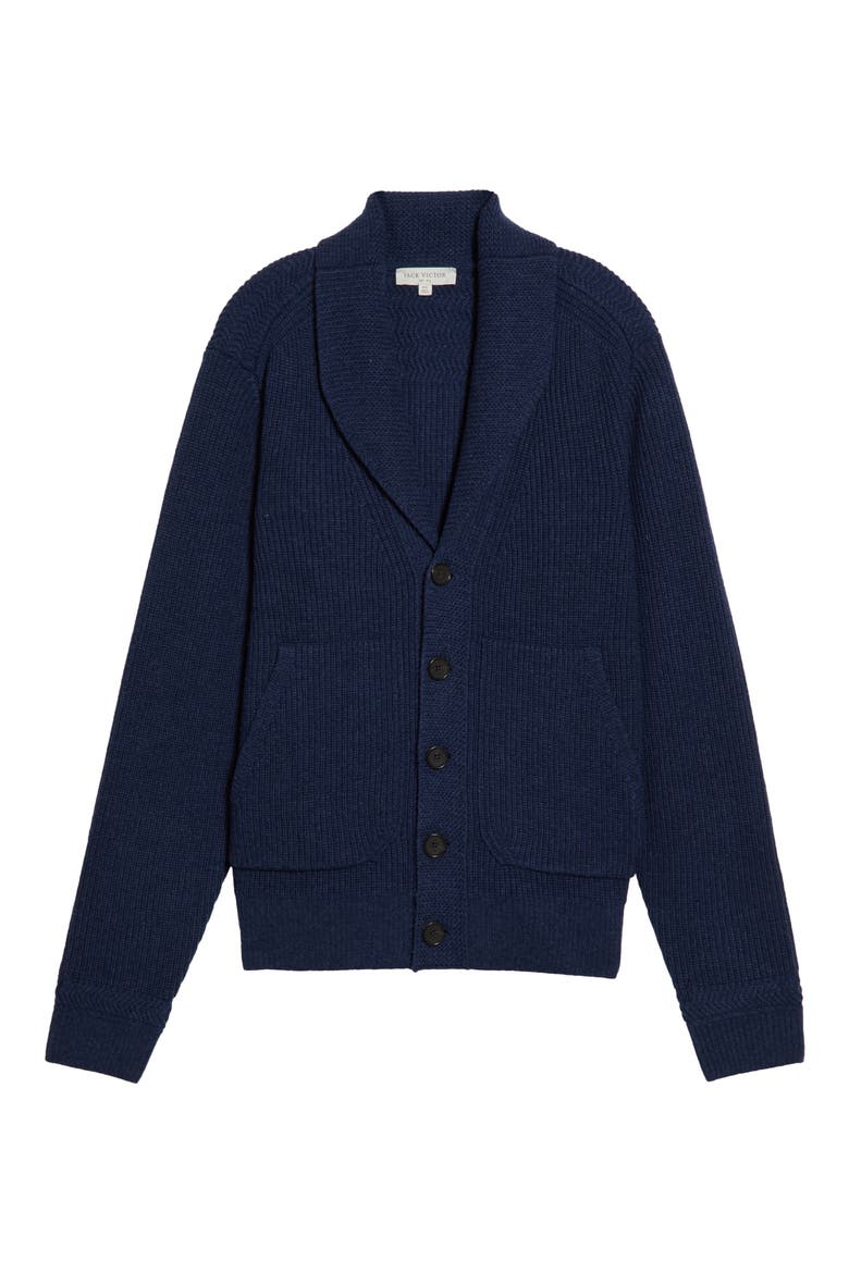 Shawl Collar Wool & Cashmere Cardigan, Main, color, AVIATOR