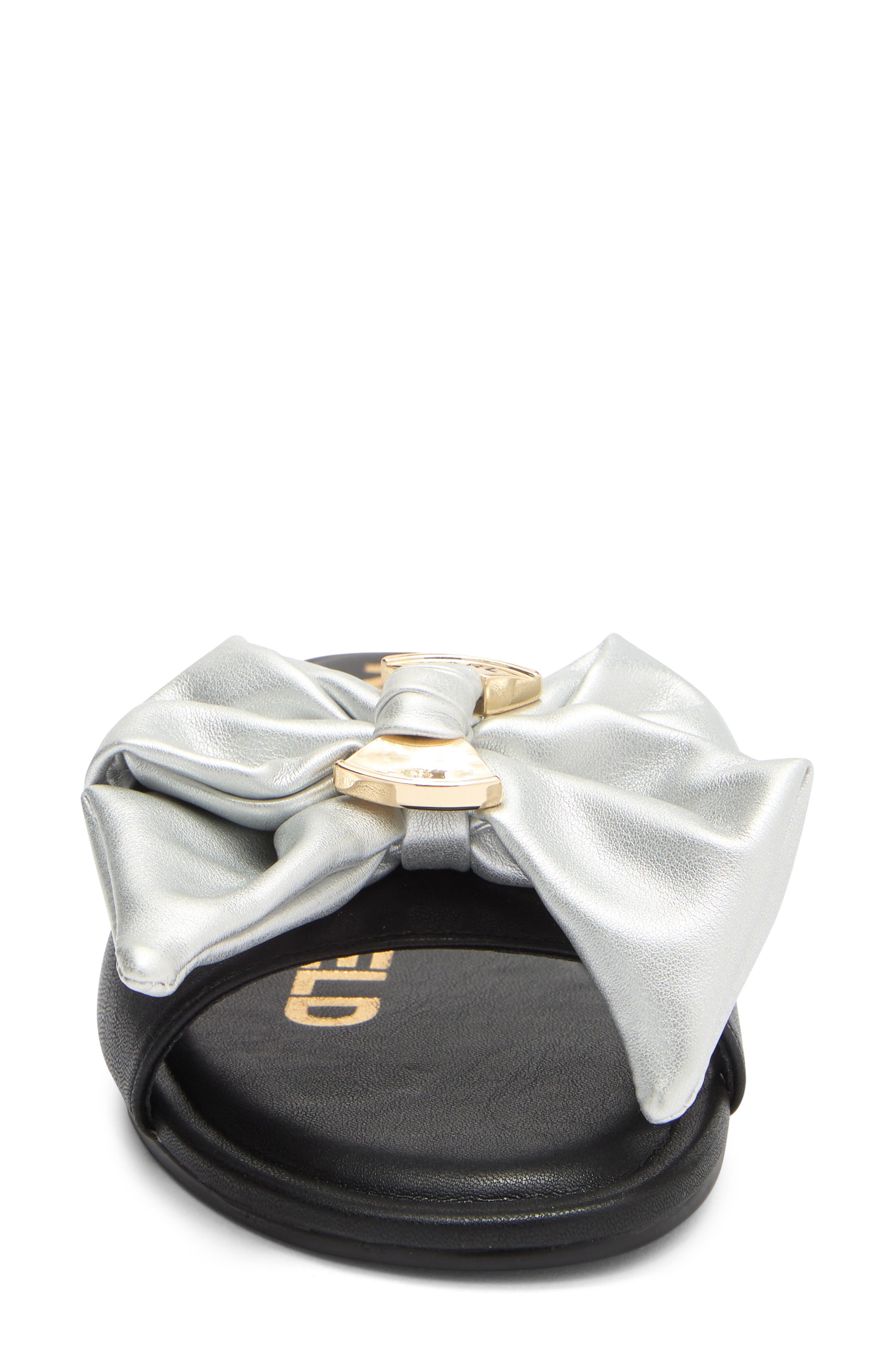 KARL LAGERFELD PARIS Ciaran Slide Sandal, Alternate, color, Black/ Silver