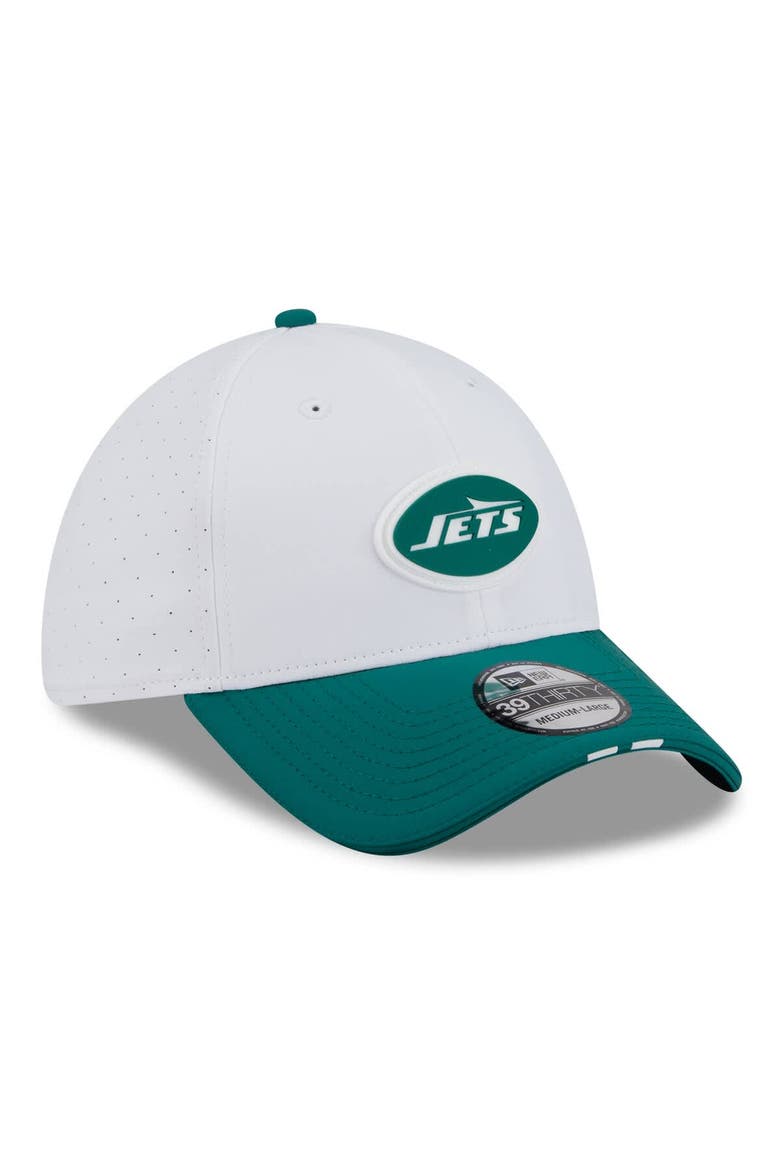 Men's New Era  White/Green New York Jets 2025 NFL Training Camp 39THIRTY Flex Hat, Alternate, color, White