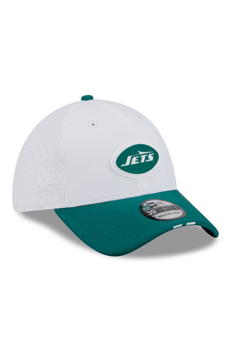 New Era Men's New Era White/Green New York Jets 2025 NFL Training Camp 39THIRTY Flex Hat, Alternate, color, White