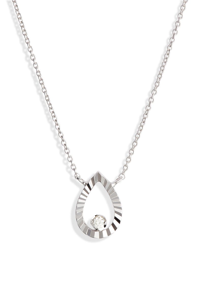 Mikaela Estelle Diamond Pear Pendant Necklace, Main, color, WHITE GOLD