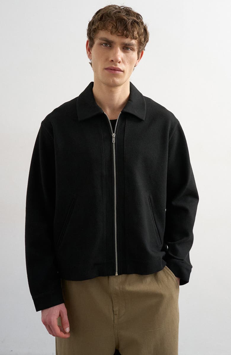 Topman Premium Boxy Fit Jacket, Main, color, Black