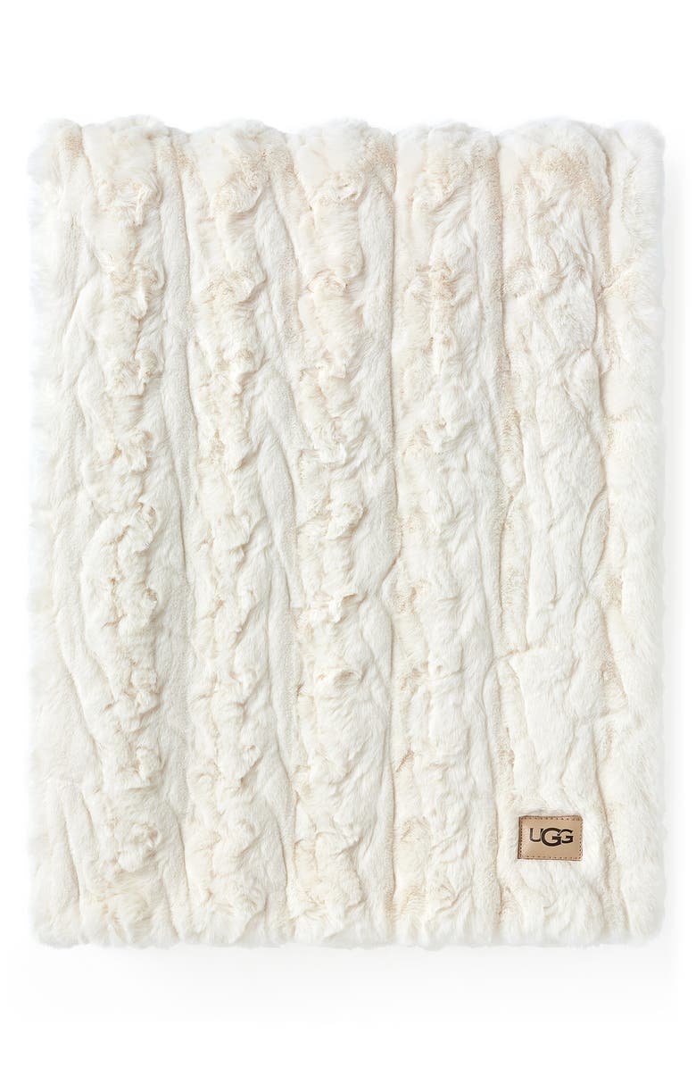 UGG<sup>®</sup> Ismay Faux Fur Throw Blanket, Main, color, 