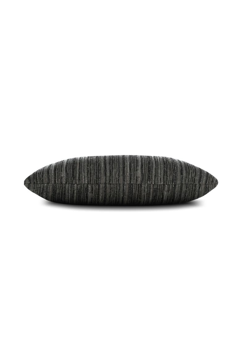 Luxe Stripe Chenille & Boucle textured Indoor & Outdoor Woven Accent Pillow, Alternate, color, Charcoal Square