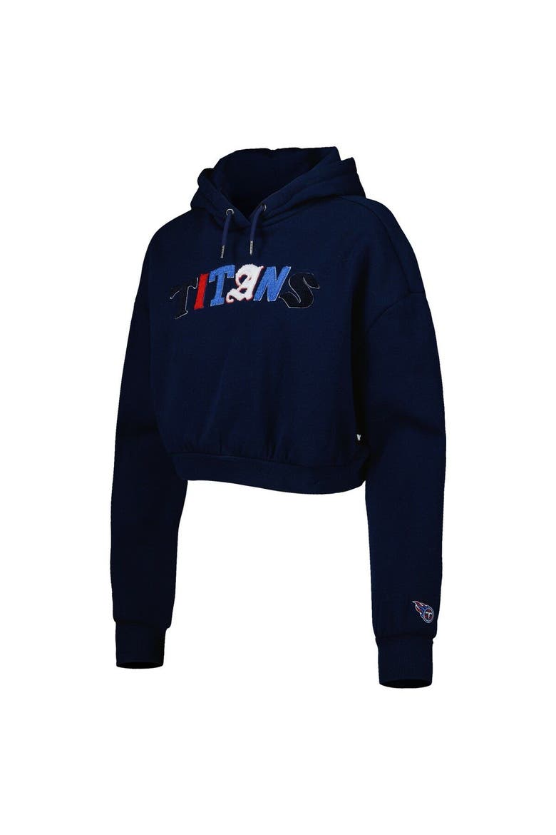 Women's The Wild Collective Navy Tennessee Titans Cropped Pullover Hoodie, Alternate, color, Navy