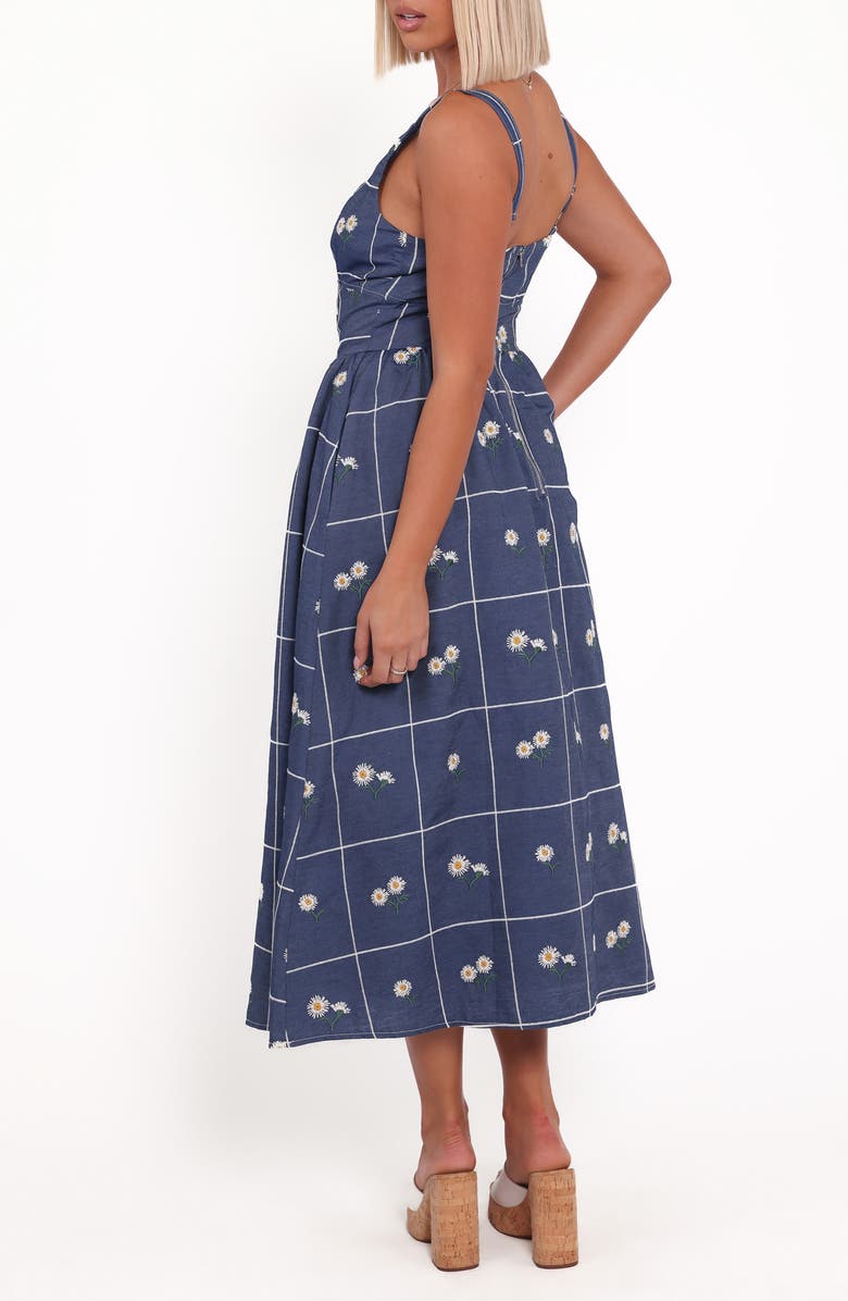 Petal & Pup Yolande Embroidered Sleeveless Midi Dress, Alternate, color, Blue Floral