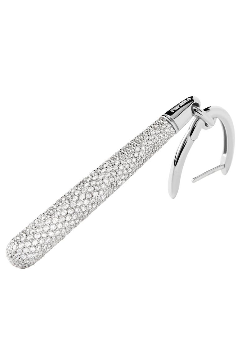Pavé Supreme Jupiter Single Hoop, Alternate, color, Silver