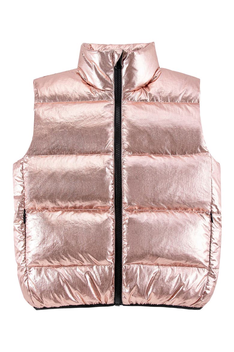 Kids' Fiona Metallic Puffer Vest, Main, color, PINK