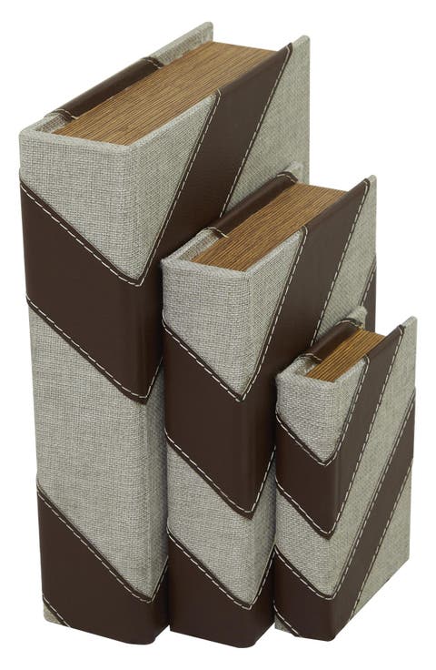 Set of 3 Faux Book Boxes