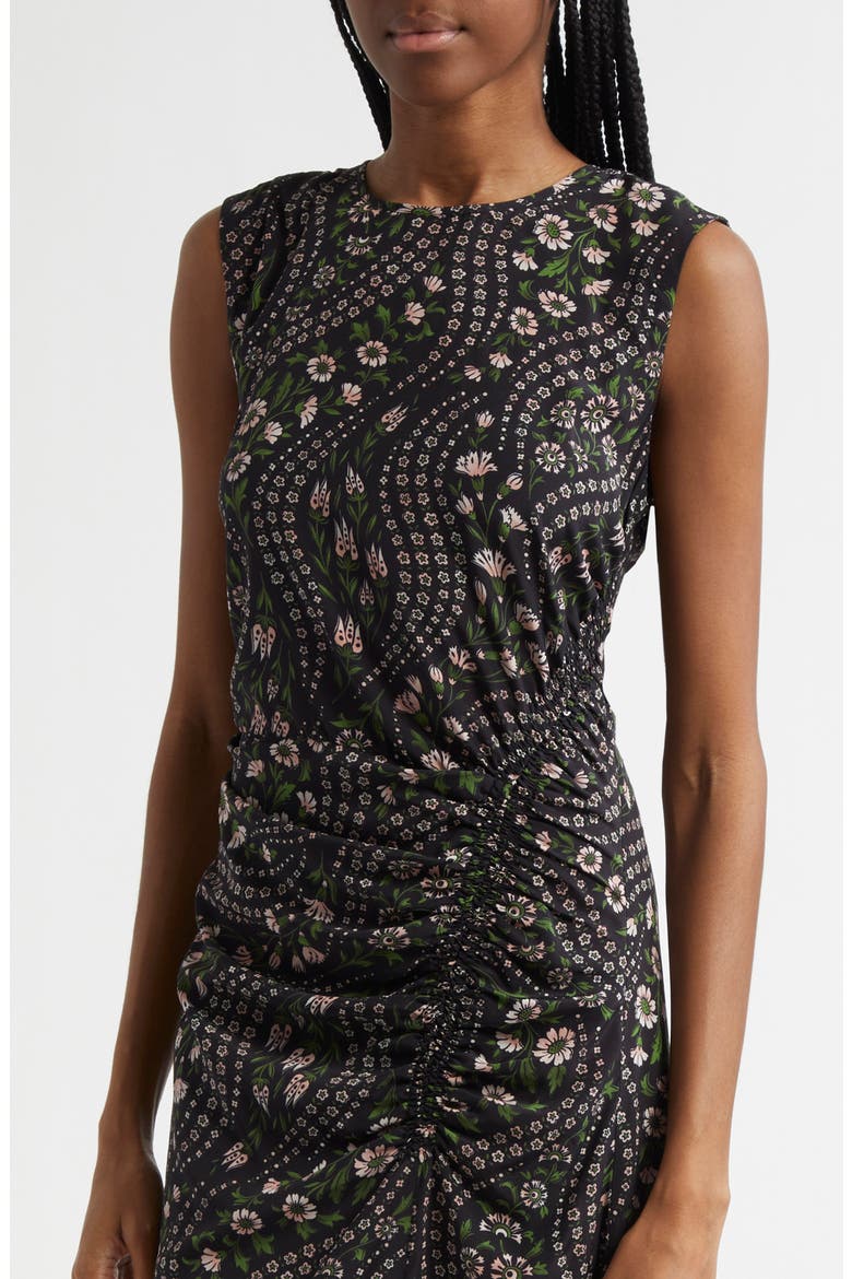 Viviana Mixed Floral Print Stretch Silk Dress, Alternate, color, BLACK MULTI
