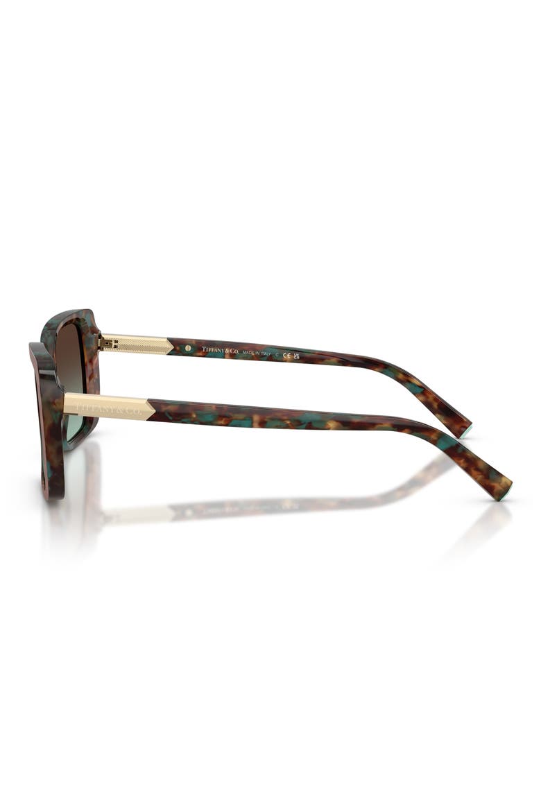 55mm Gradient Rectangular Sunglasses, Alternate, color, BROWN TIFFANY HAVANA / AZURE