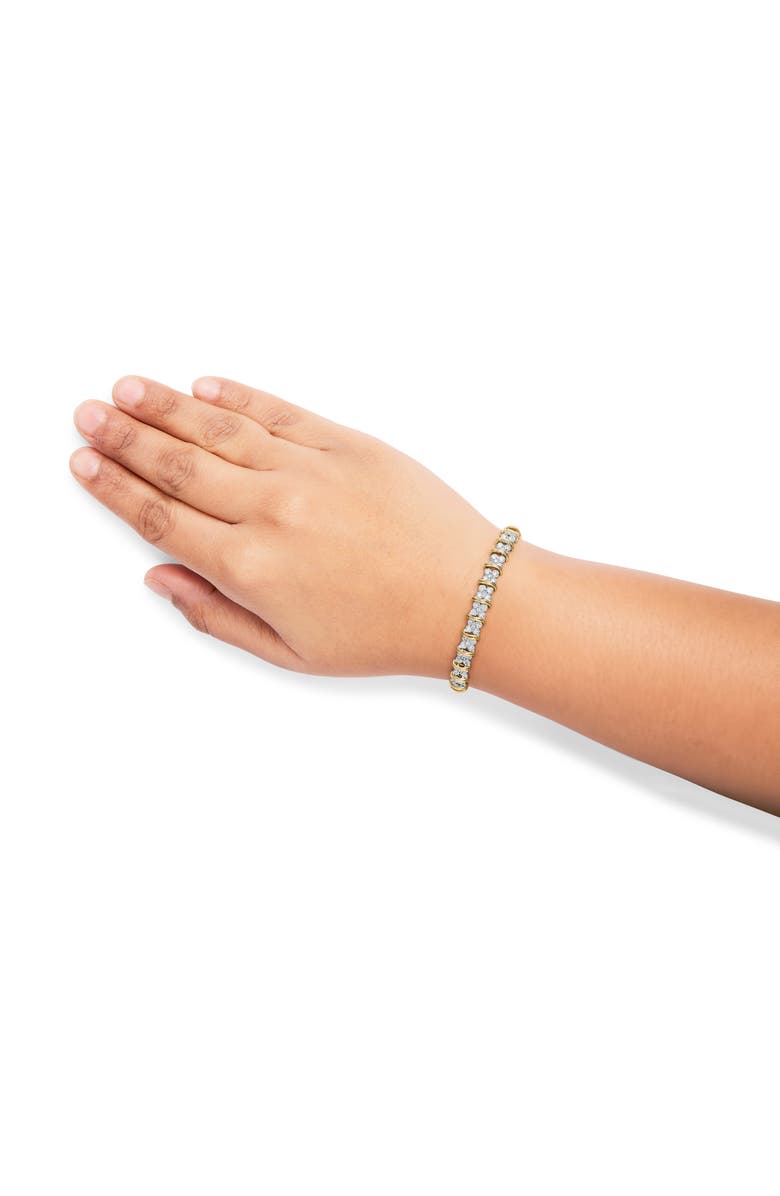 Haus of Brilliance 10K Yellow Gold Plated Silver 2.0 Cttw Diamond Cluster "X" Shaped Link Bracelet, Alternate, color, Yellow