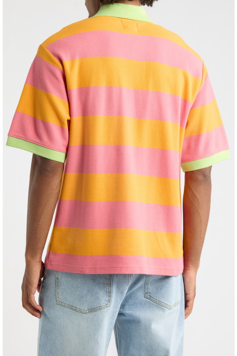 BB Tribeca Stripe Cotton Piqué Polo, Alternate, color, DESERT ROSE