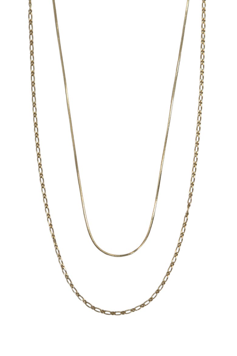 Double Layered Chain Necklace, Main, color, GOLD