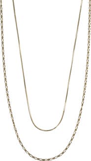 Argento Vivo Sterling Silver Double Layered Chain Necklace