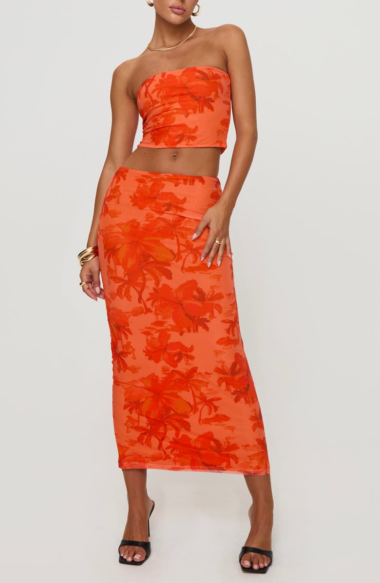 Princess Polly Leone Floral Tube Top & Maxi Skirt Set, Main, color,