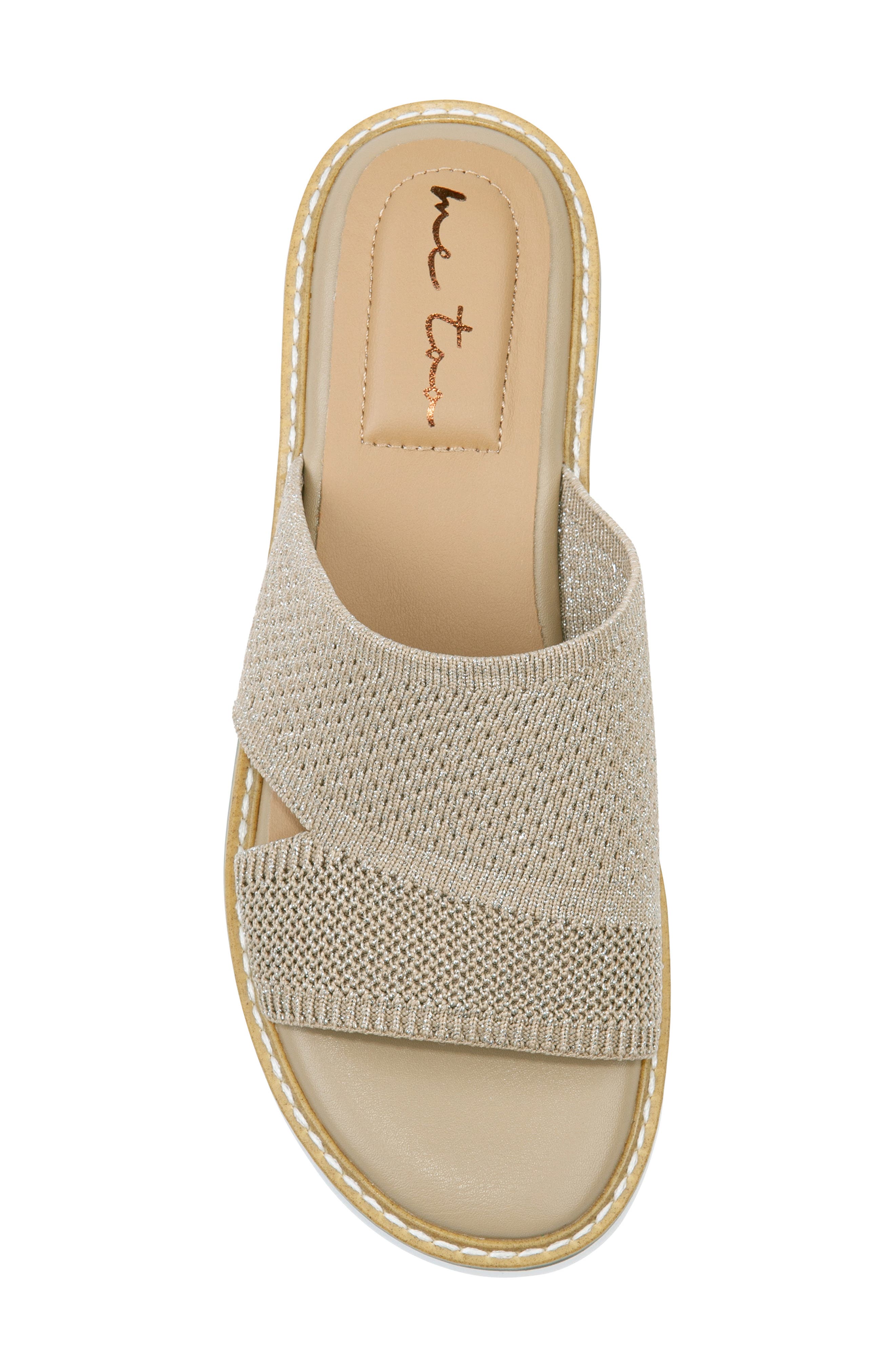 Hollie Slide Sandal, Alternate, color, SESAME METALLIC