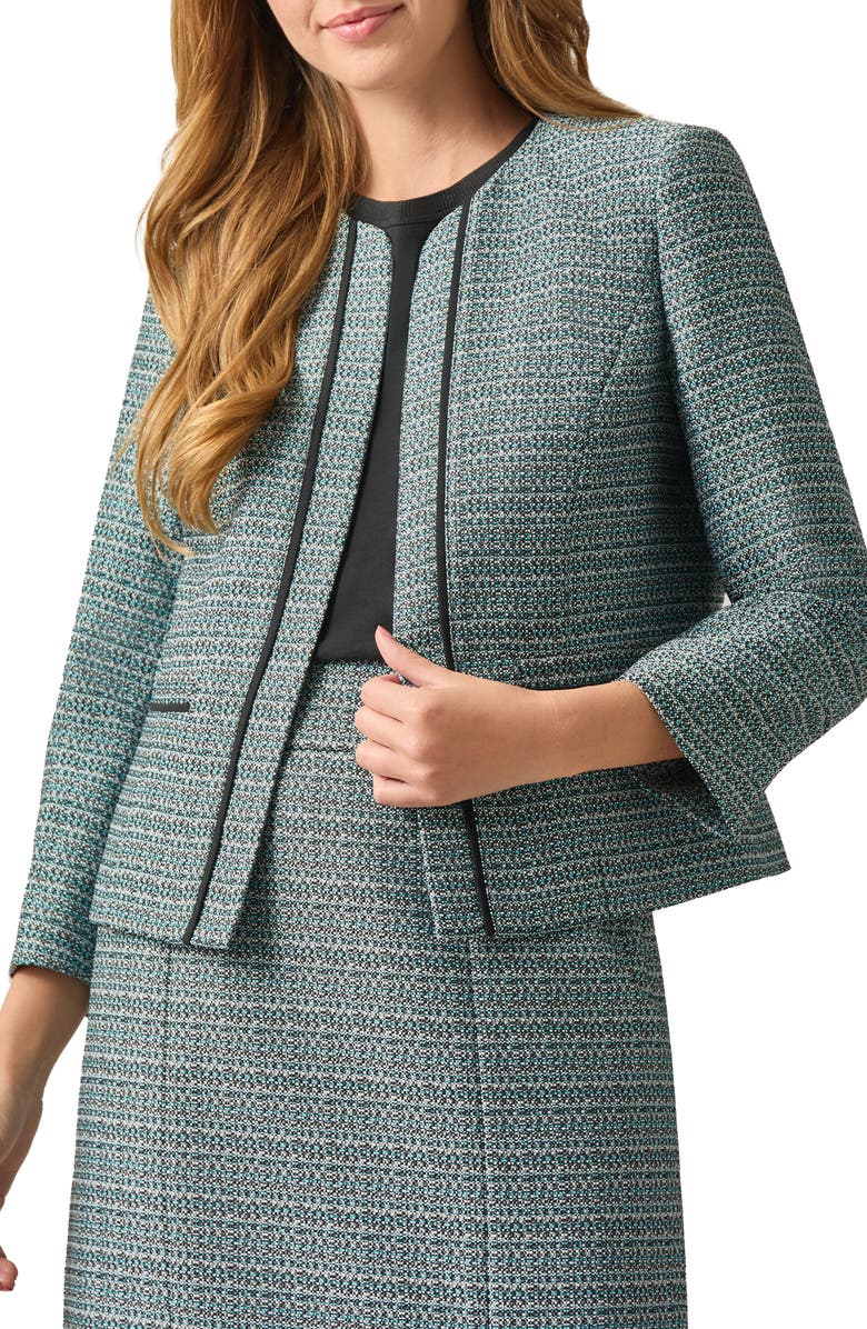 KASPER Three Quarter Sleeve Cardigan-Style Blazer, Main, color, 