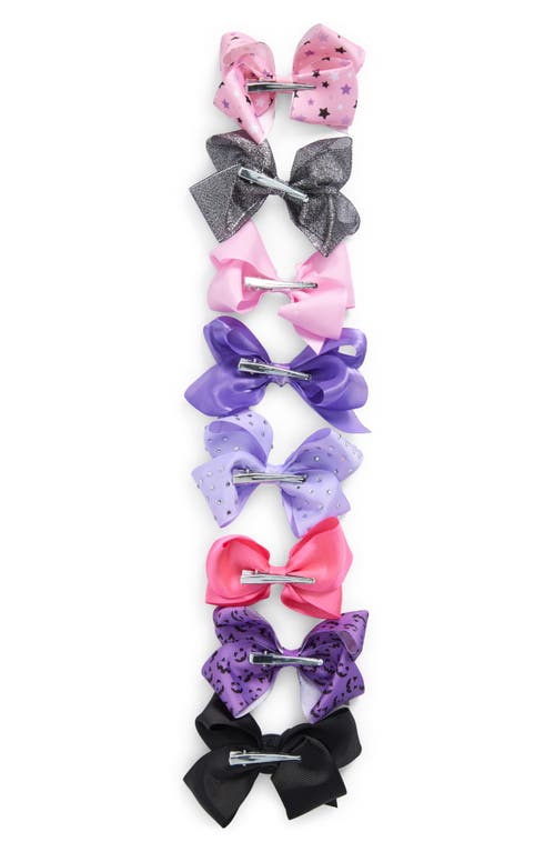 Capelli New York Kids' Set Of 8 Assorted Halloween Bows In Purple