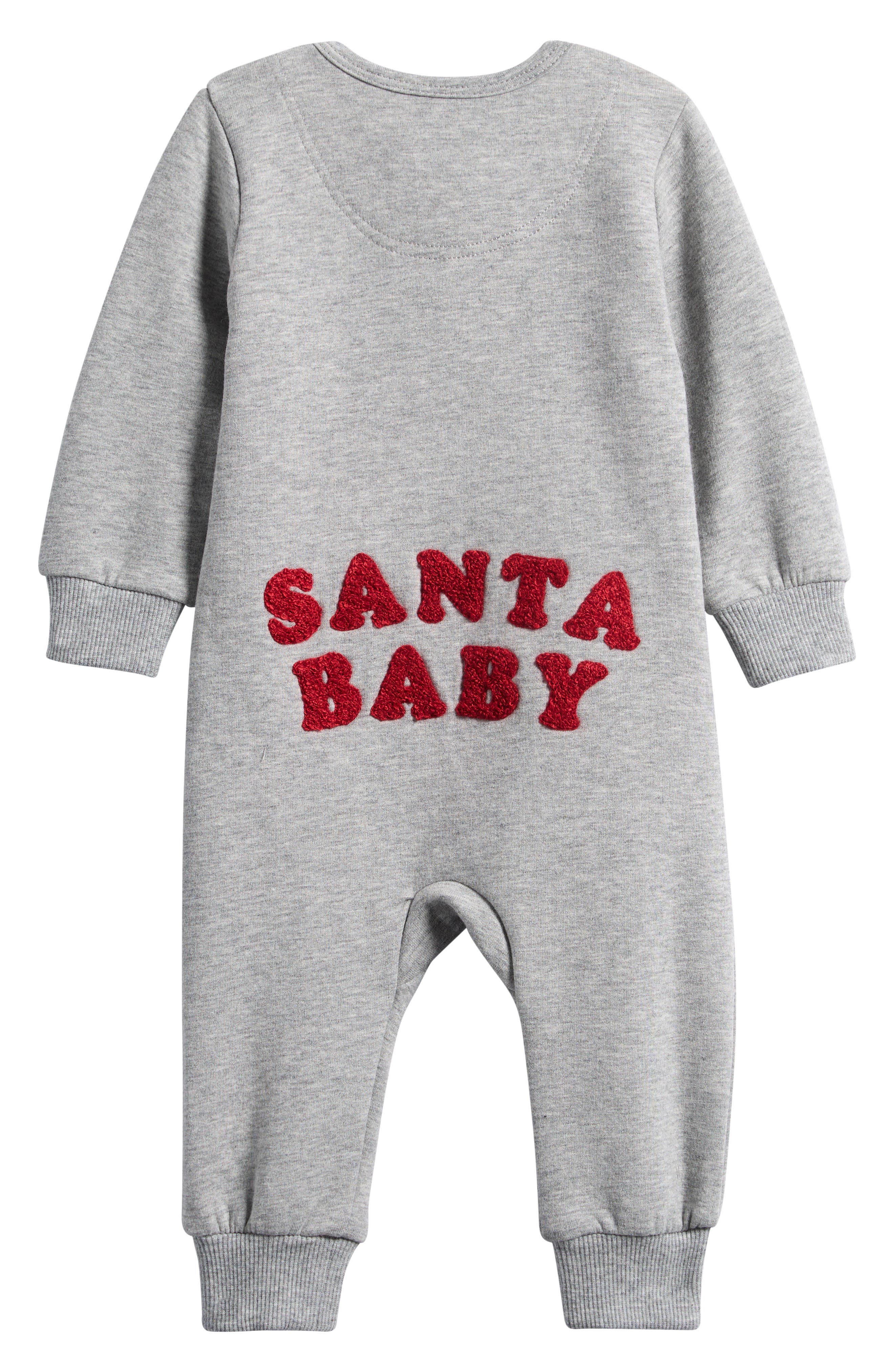 Petit Lem Santa Baby Stretch Organic Cotton Fitted One-Piece Pajamas ...