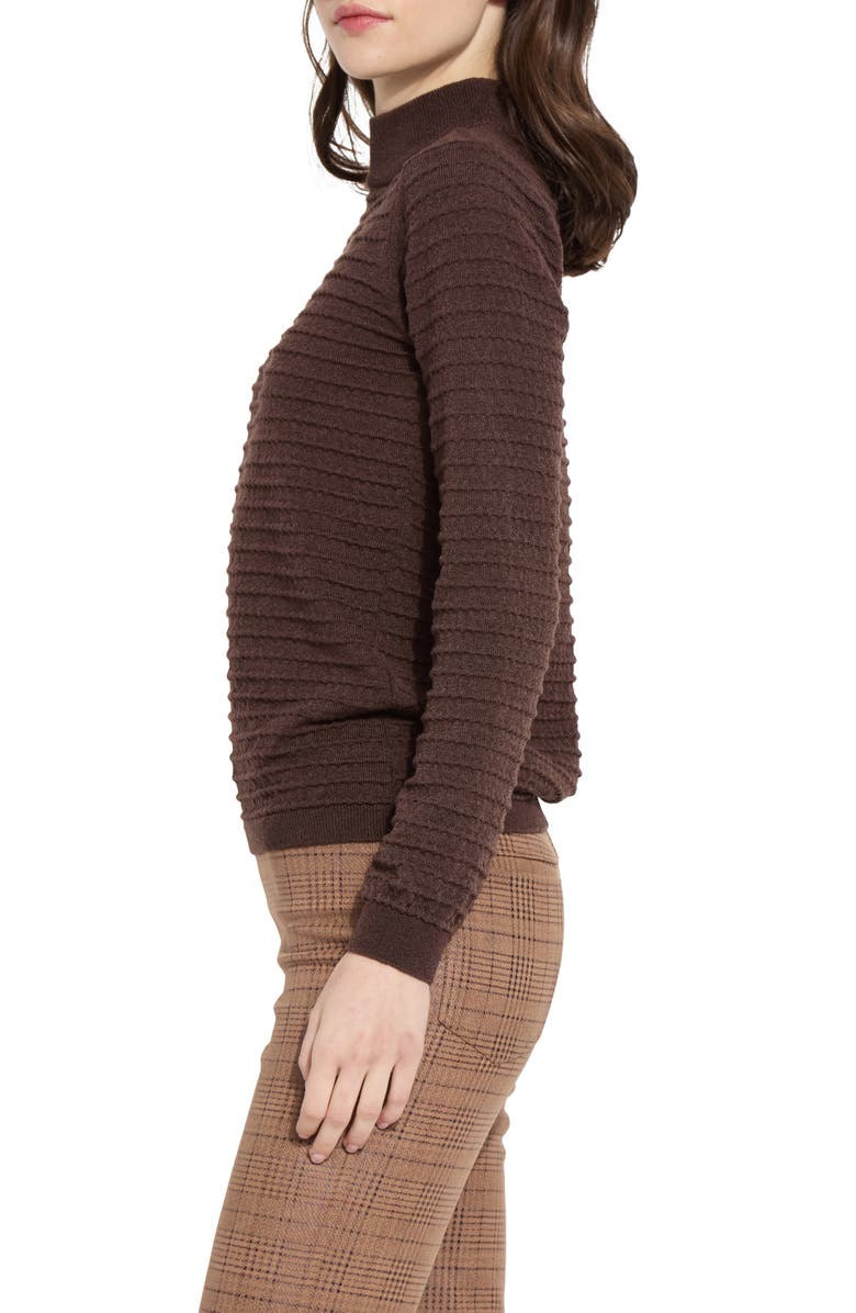 Lysse Smocked Mock Neck Sweater, Alternate, color, Dark Mocha