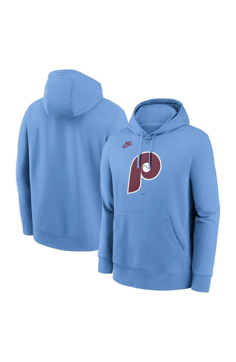 Nike Men's Nike Light Blue Philadelphia Phillies Cooperstown Collection Logo Club Pullover Hoodie, Alternate, color, Light Blue