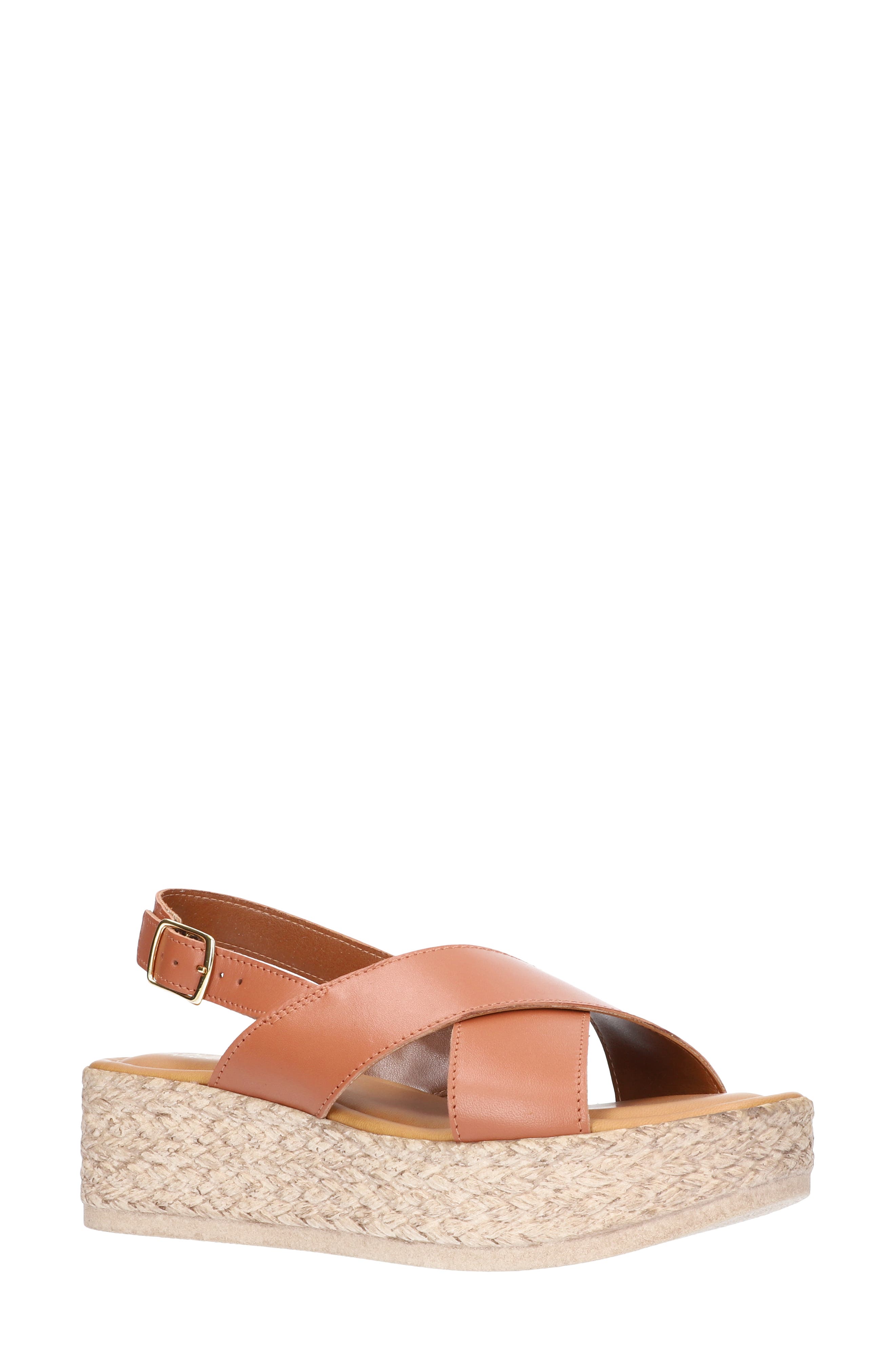 Mar Platform Sandal, Main, color, TAN LEATHER