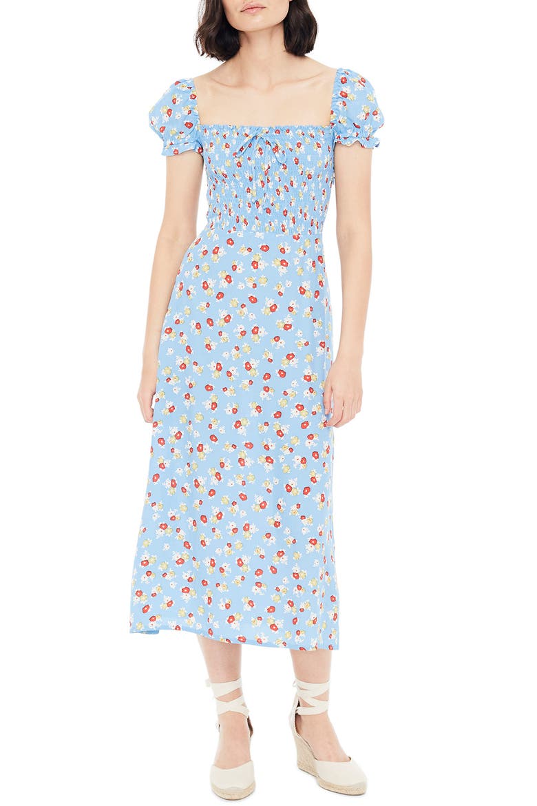 Castilo Jasmin Midi Dress, Main, color, JASMIN FLORAL PRINT - BLUE