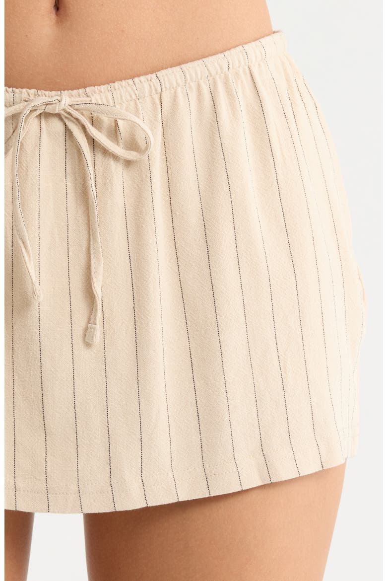 Tie Waist Miniskirt, Alternate, color, BEIGE MULTI