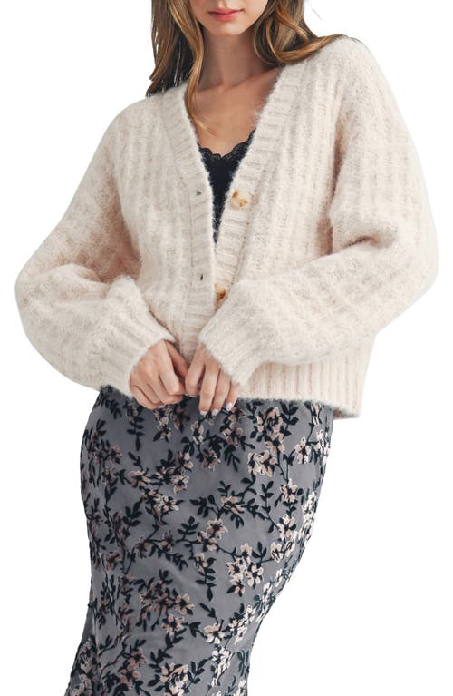 All in Favor Waffle Cardigan in Blush 