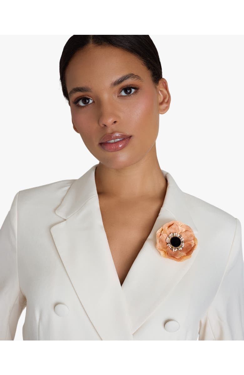 Helena Simon The Peach Anemone Floral Brooch, Alternate, color, Peach