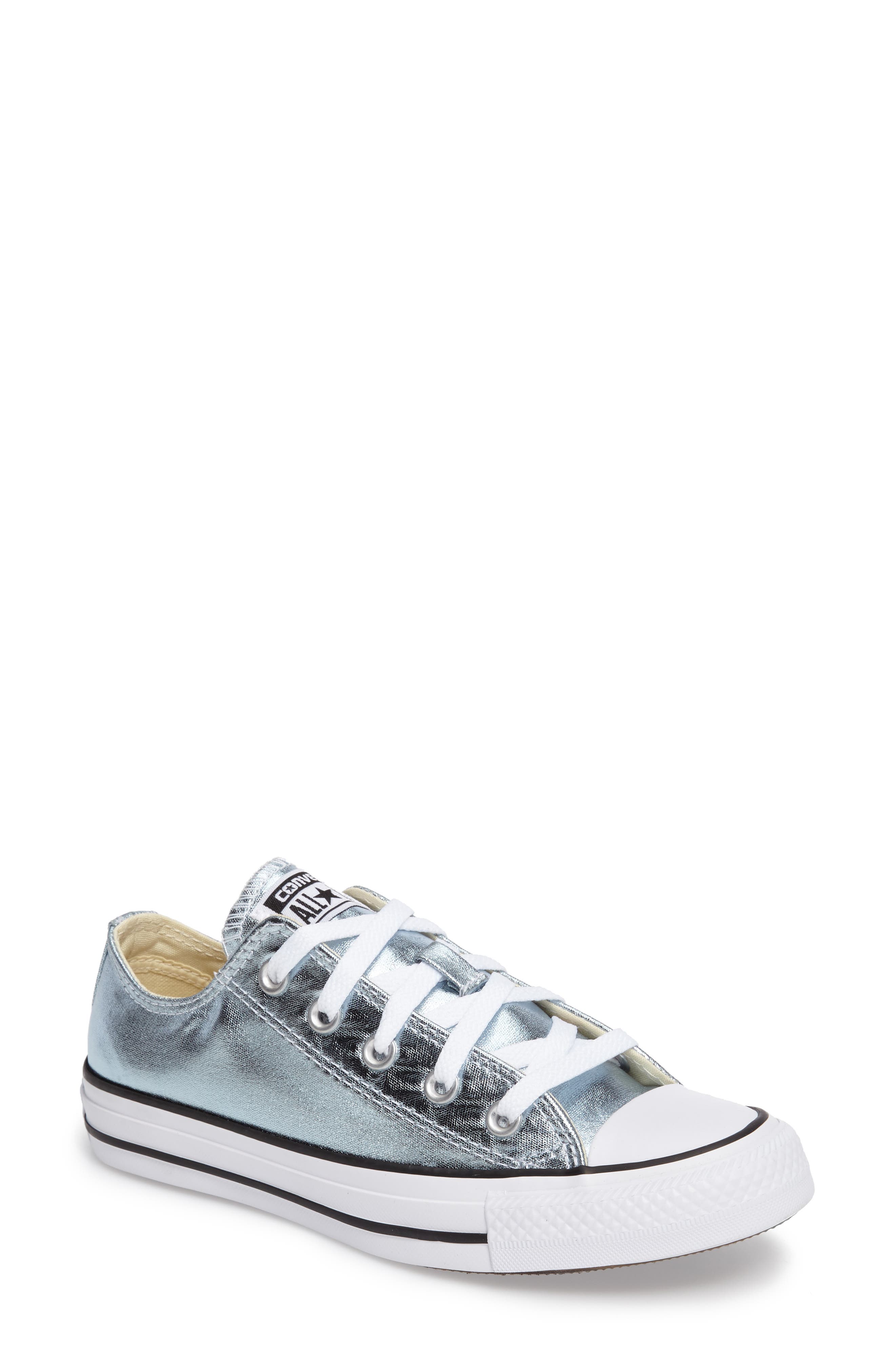 Chuck Taylor® All Star® 'Um - Ox' Metallic Sneaker, Main, color, METALLIC GLACIER/ WHITE
