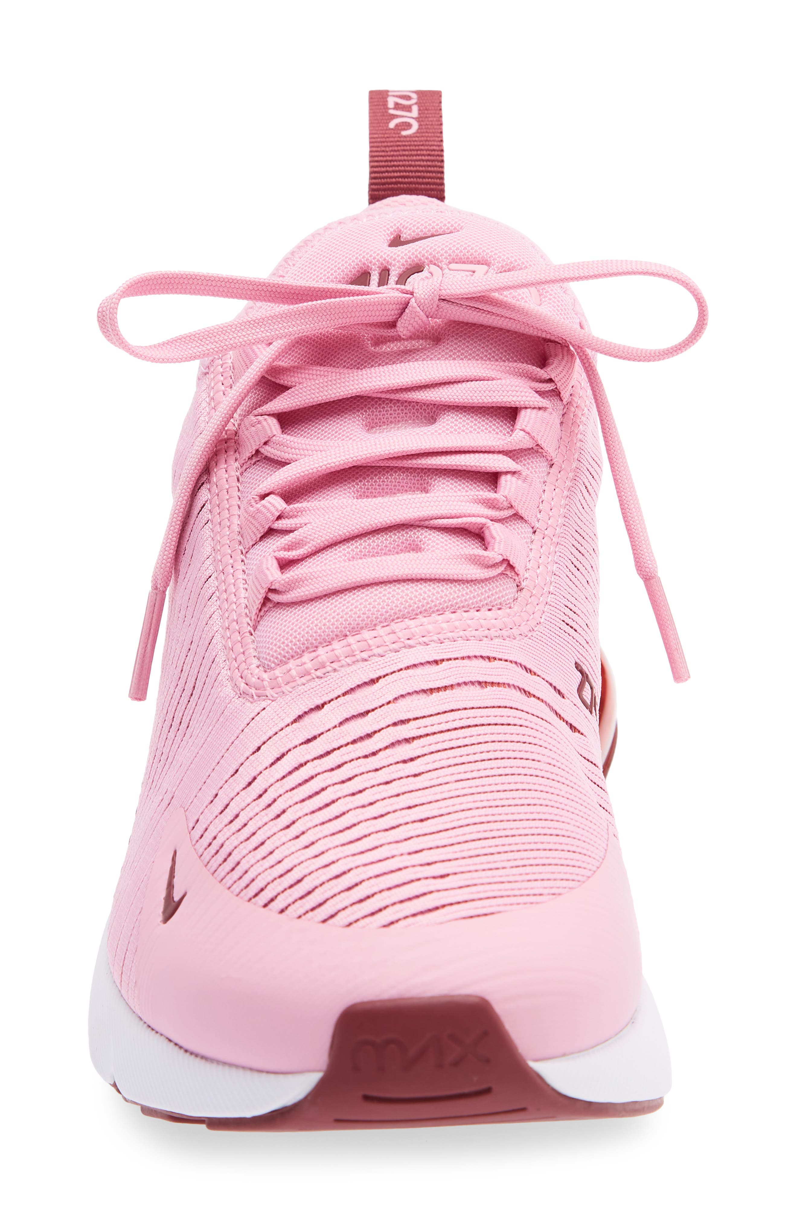 Air Max 270 Sneaker, Alternate, color, PINK RISE/ PINK-WHITE