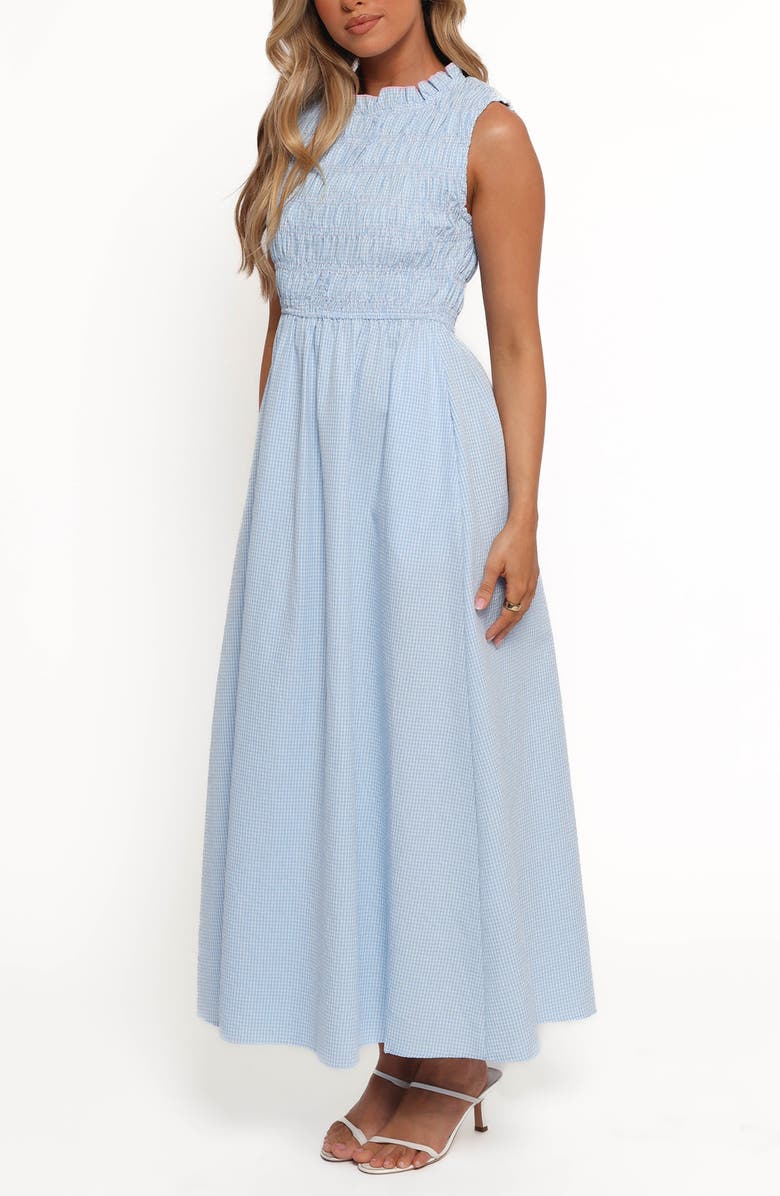 Petal & Pup Lanna Smocked Sundress, Alternate, color, Blue Gingham