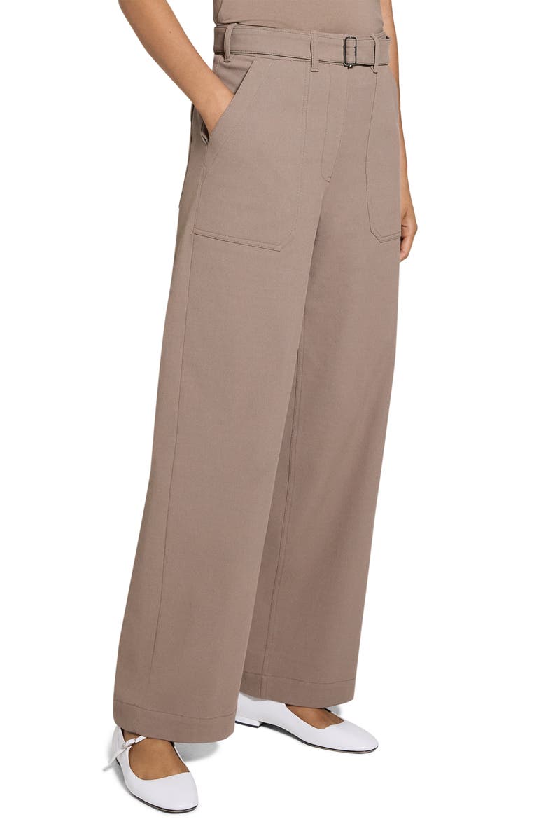 Theory Cotton Blend Utility Pants, Alternate, color, Walnut