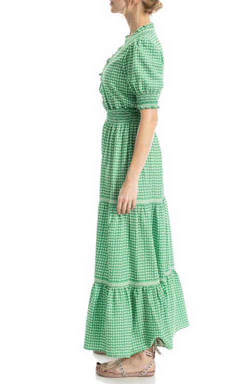 Max Studio Floral Short Sleeve Tiered Maxi Dress