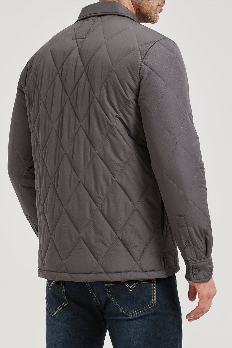Lightweight Quilted Shirt Jacket, Alternate, color, Charcoal