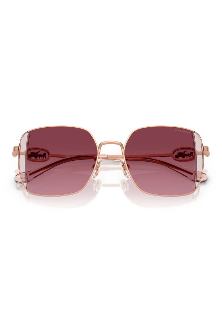 51mm Square Gradient Sunglasses, Alternate, color, ROSE GOLD