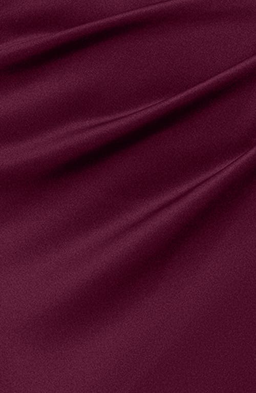 Xscape Evenings Asymmetric Neck Scuba Trumpet Gown In Wine