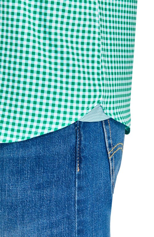 Construct Mini Check Woven Short Sleeve Basic In Green/white