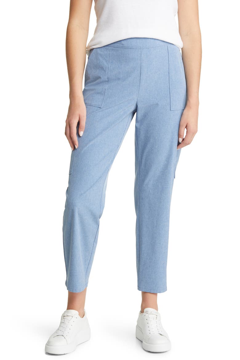 Alicia Chambray Cargo Ankle Pants, Main, color, BREAKWATER BLUE