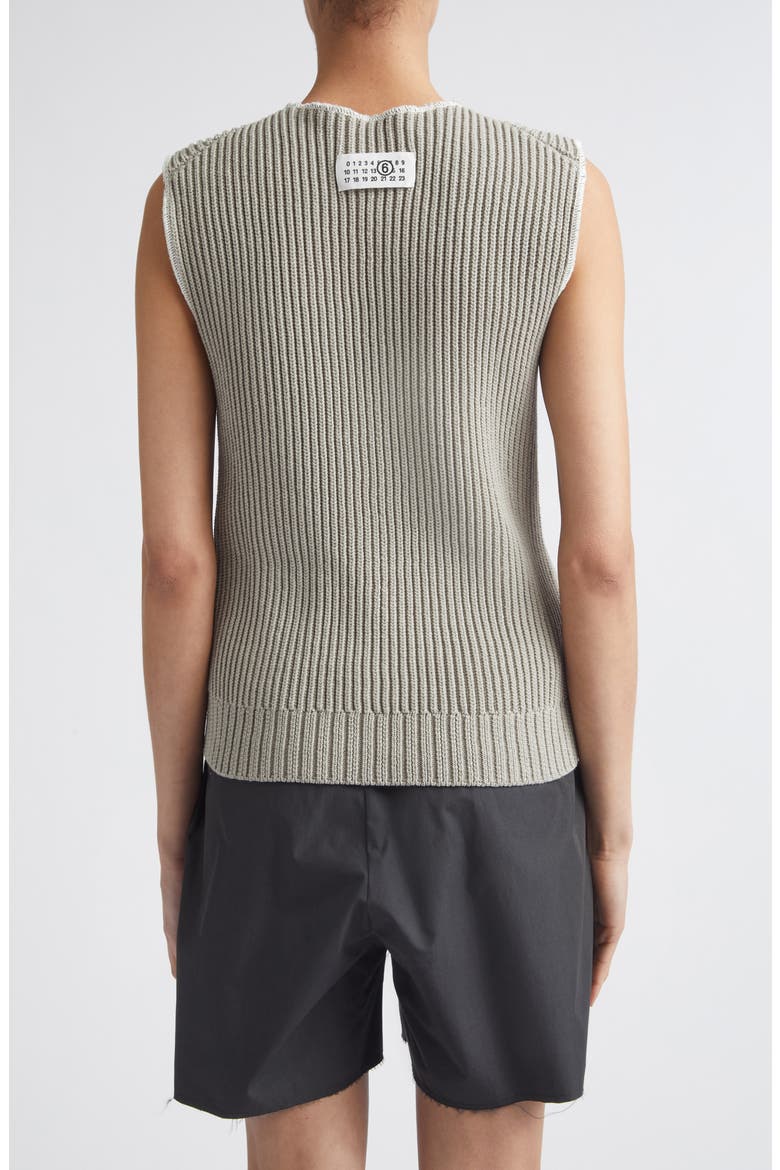 Deconstructed Sleeveless Cotton & Nylon Sweater, Alternate, color, GREY