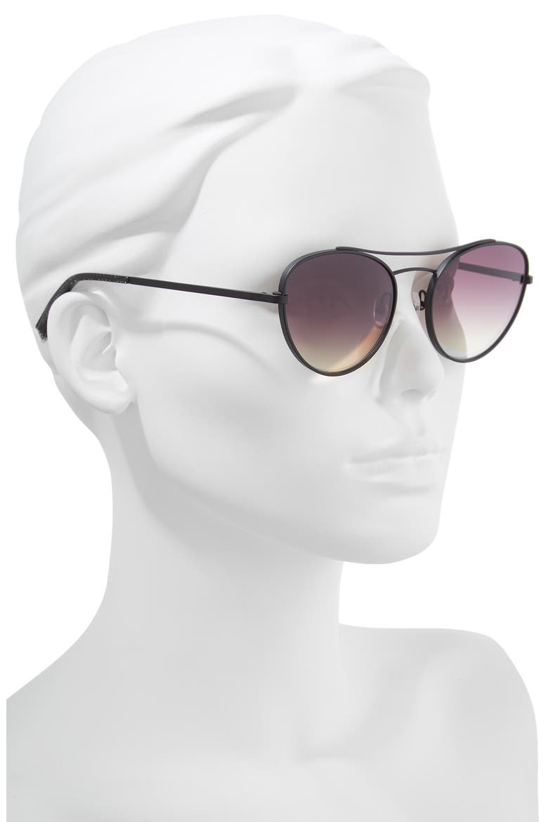 Yasmin 55mm Aviator Sunglasses, Alternate, color, BLACK/ BROWN/ GOLD GRADIENT