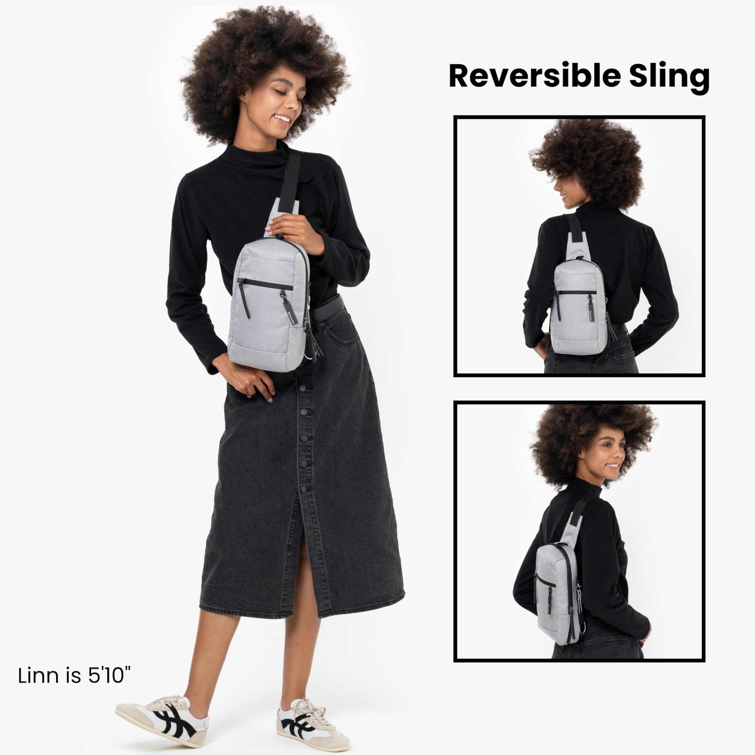 Sherpani Metro Anti Theft Travel Sling Bag Backpack, Alternate, color, Sterling