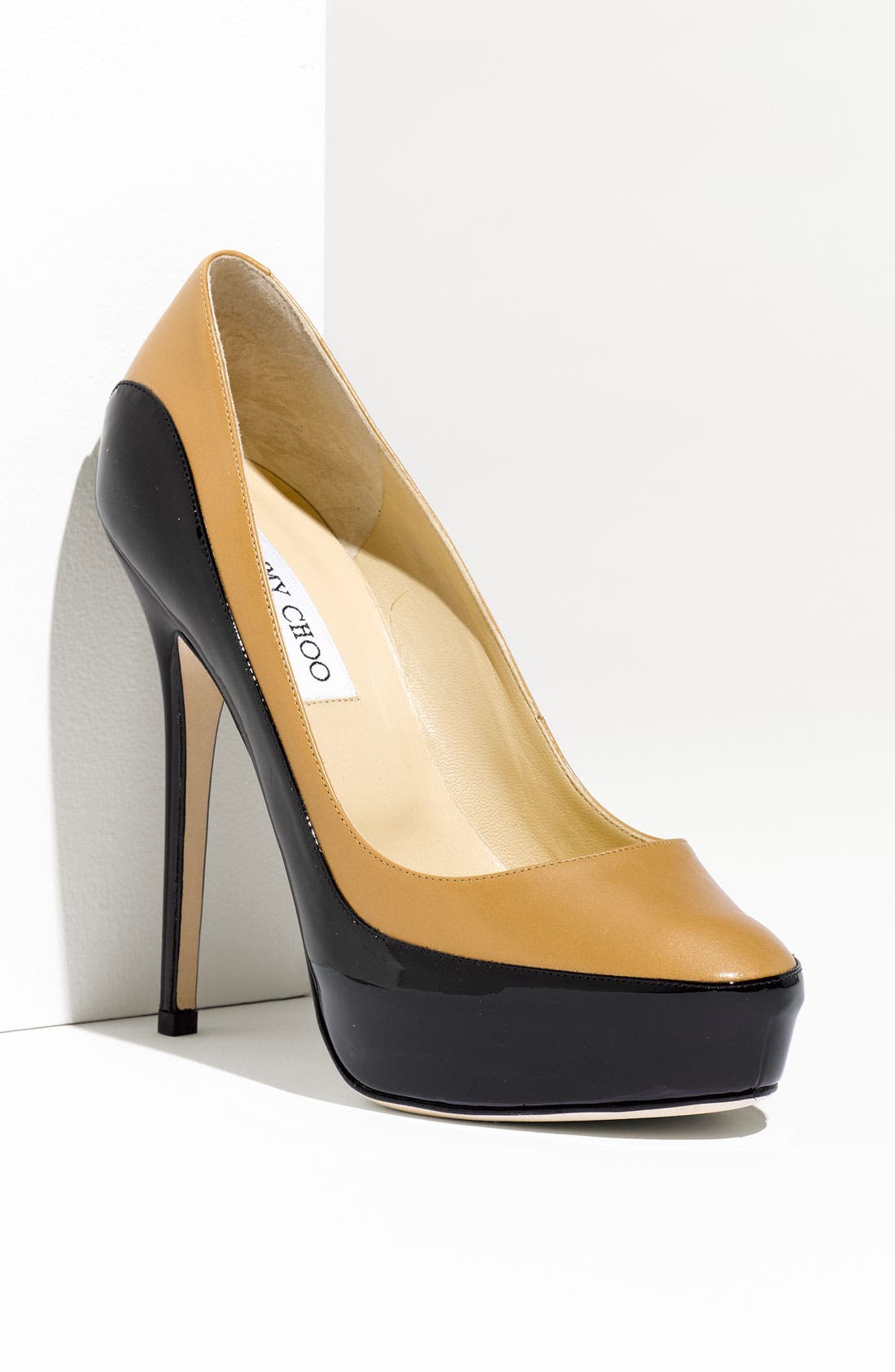 'Sepia' Two Tone Platform Pump, Main, color, NUDE BLACK