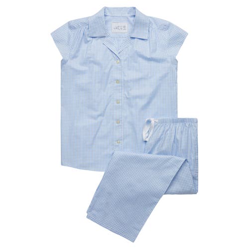 The Cat's Pajamas Luxe Pima Capri Set In Blue