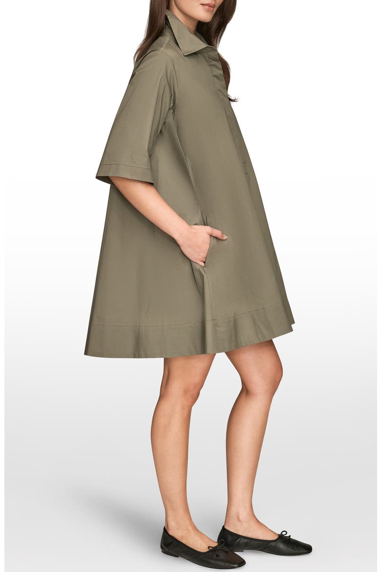 Elbow Sleeve Collar Dress, Alternate, color, KHAKI GREE